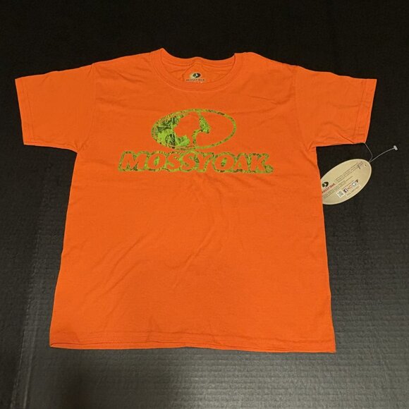 NWT- Mossy Oak Youth Small Orange Camo Logo Tee - Picture 3 of 5